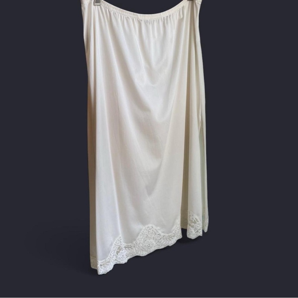 Ivory Lace Trim Midi Slip